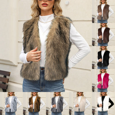 Sleeveless Faux Fur Vest