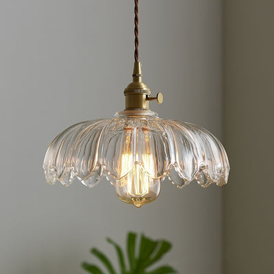 Brass Glass Dining Room Chandelier