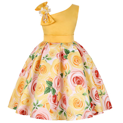 Girls Digital Print Princess Dress