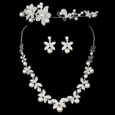 Pearl Bridal Necklace and Earring Set