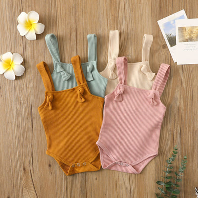 Cotton Baby Pit Strap Romper