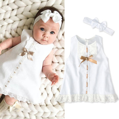 Girls Sleeveless Bow Dress