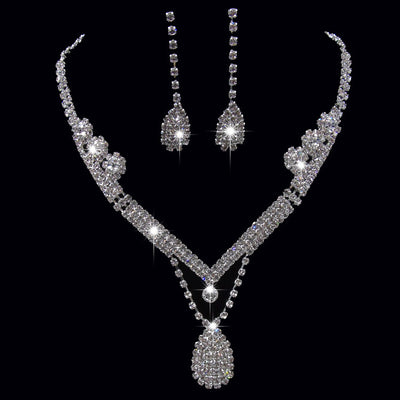 Water Drop Bridal Necklace and Earrings Set