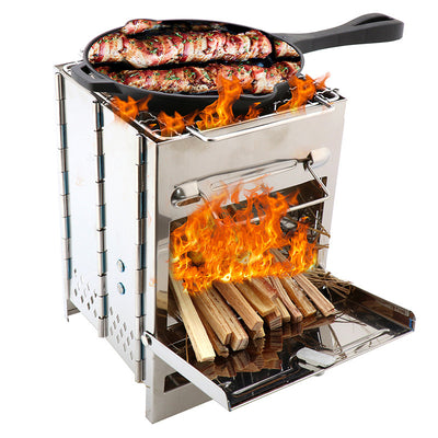 Folding Stainless Steel Camping Wood Stove