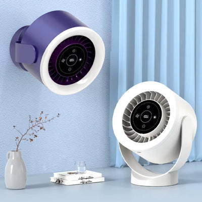 Rechargeable Adjustable Desk Fan with Light