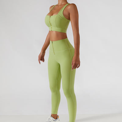 Ribbed One-Shoulder Yoga Set