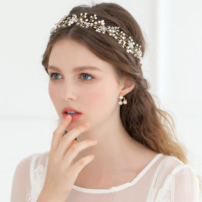 Pearl and Crystal Bridal Hair Hoop