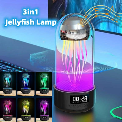Jellyfish Bluetooth Speaker Lamp with Clock