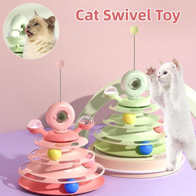 Four-Level Interactive Cat Ball Track Toy