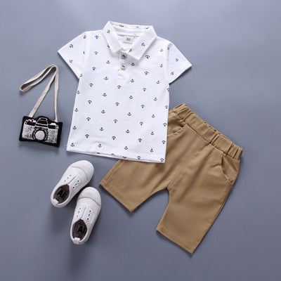 Anchor Print Boys Two-Piece Outfit