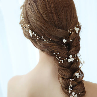 Handmade Pearl Bridal Hair Braid