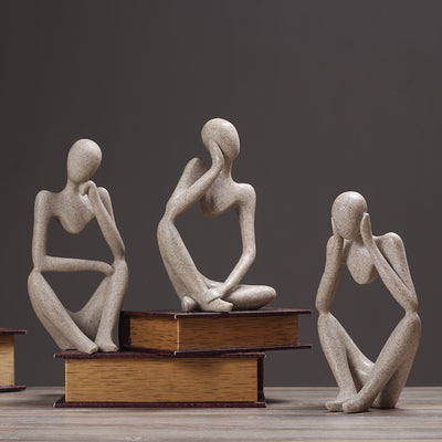 Abstract Resin Thinker Statue