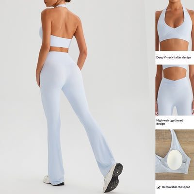 Halter Bra and Bottoms Fitness Set