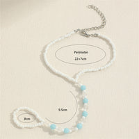 Handmade Beaded Stretch Anklet — image 5