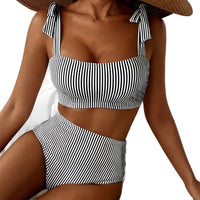 Lace-Up Striped Two-Piece Bikini — image 5