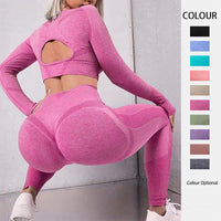 Women’s Hollow Long-Sleeve Fitness Set