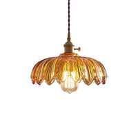Brass Glass Dining Room Chandelier — image 5