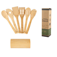 Bamboo Kitchen Utensil Set with Holder — image 7