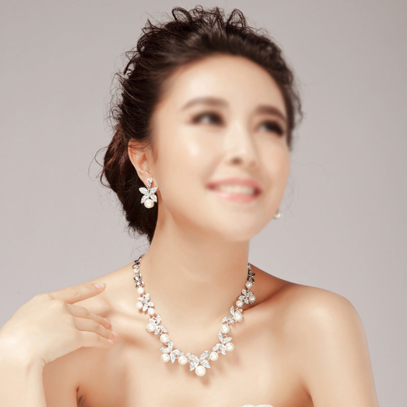 Pearl Bridal Necklace and Earring Set — image 3