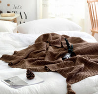 Nordic Fringed Knit Throw Blanket — image 7
