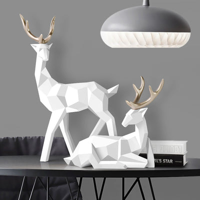 Modern Resin Deer Statue Set