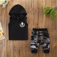 Boys Sleeveless Hooded Camo Outfit Set — image 6