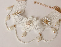 White Floral Bridal Anklet — image 3