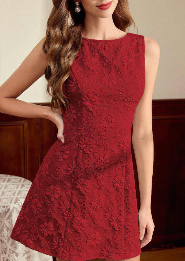 Floral Jacquard Sleeveless Midi Dress — image 6