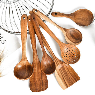 Teak Wood Cooking Utensil Set