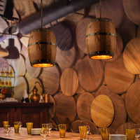 Wooden Wine Barrel Chandelier — image 4