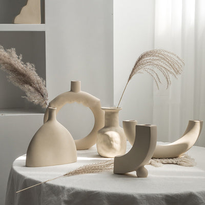 Matte Ceramic Vase for Dried Flowers
