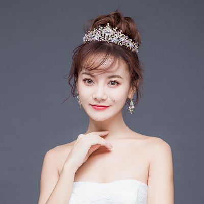 Pink Crystal Bridal Crown