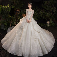 Long-Sleeve Polyester Wedding Dress — image 3