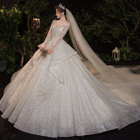 Long-Sleeve Polyester Wedding Dress — image 2
