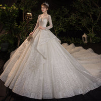 Long-Sleeve Polyester Wedding Dress — image 4