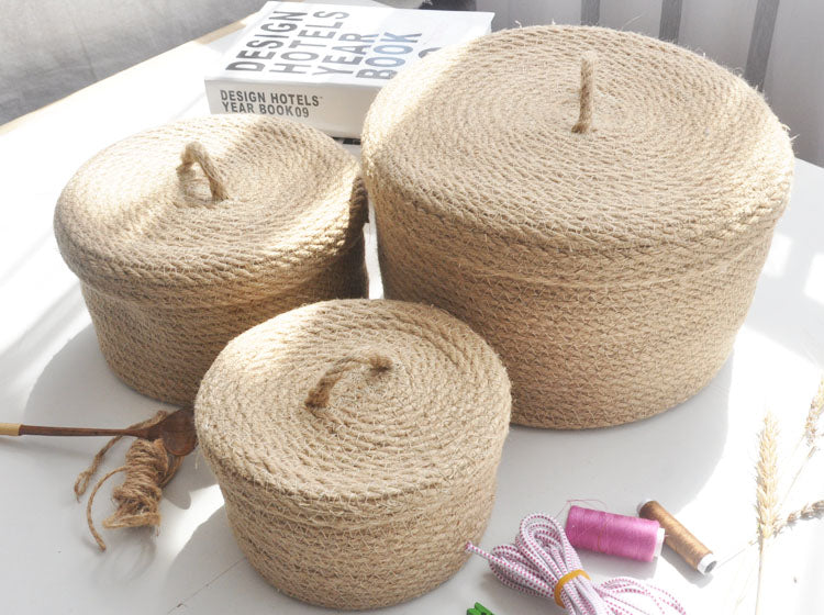 Japanese Linen Desktop Storage Basket