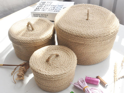 Japanese Linen Desktop Storage Basket