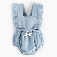 Denim Lace Baby Romper