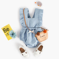 Denim Lace Baby Romper — image 4
