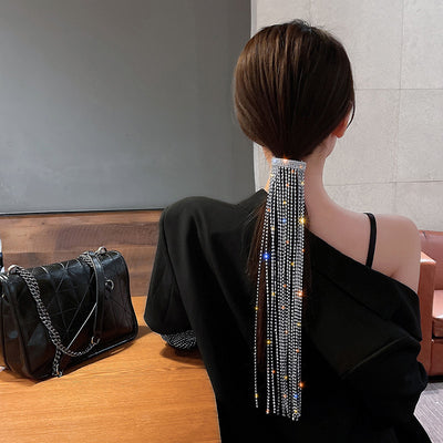 Rhinestone Tassel Hair Clip
