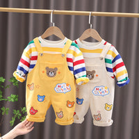 Boys Plaid Shirt and Overall Set