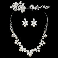 Pearl Bridal Necklace and Earring Set