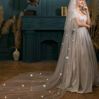 Minimalist White Bridal Veil