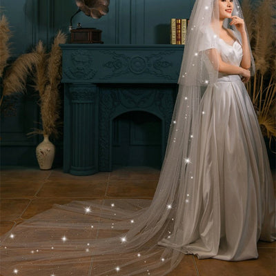 Minimalist White Bridal Veil