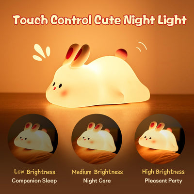 Silicone Rabbit Touch Night Light