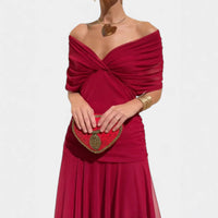 Printed Chiffon V-Neck Long Dress — image 4