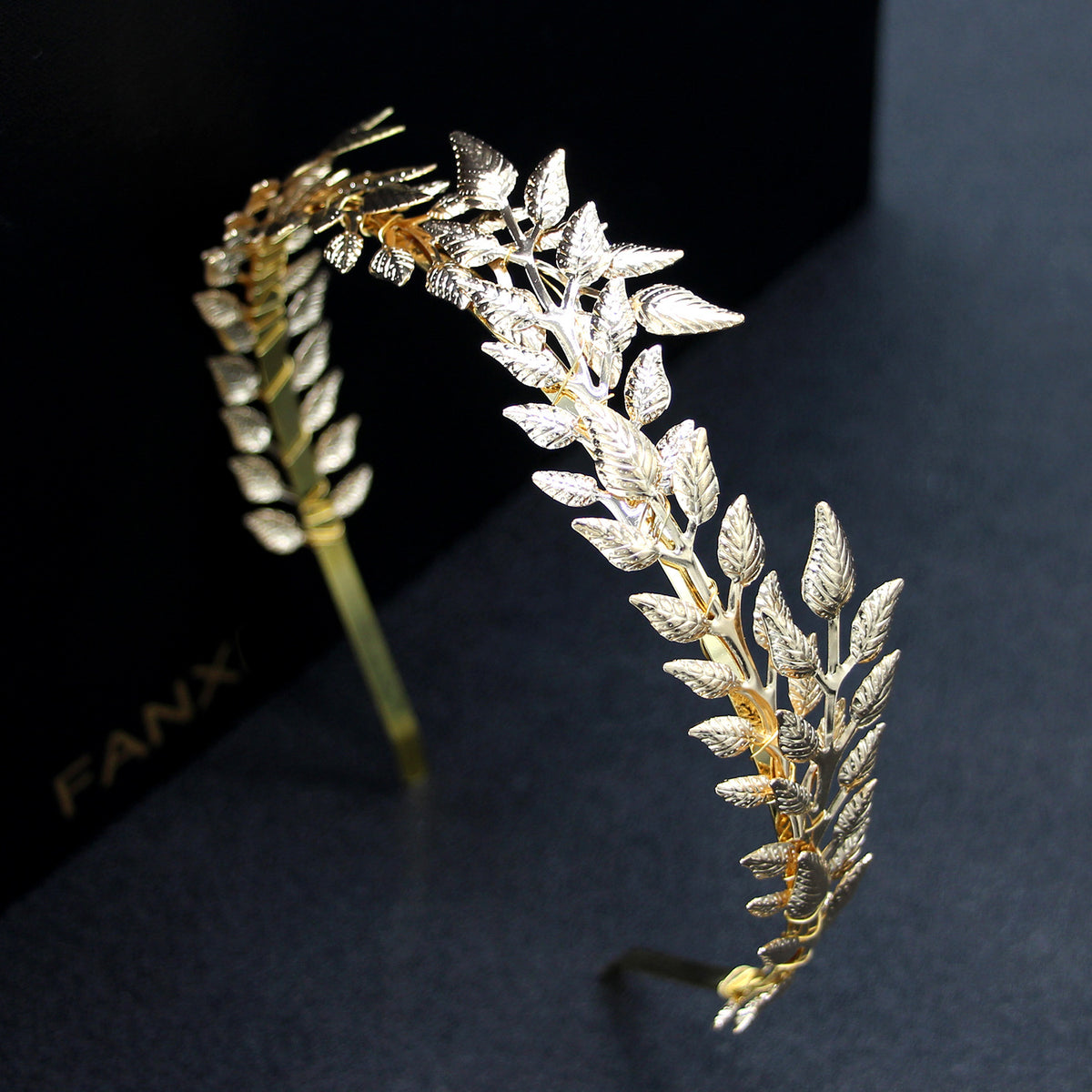 Golden Leaf Bridal Headband — image 3