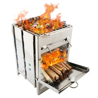 Folding Stainless Steel Camping Wood Stove — image 2