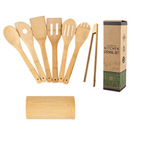 Bamboo Kitchen Utensil Set with Holder — image 8