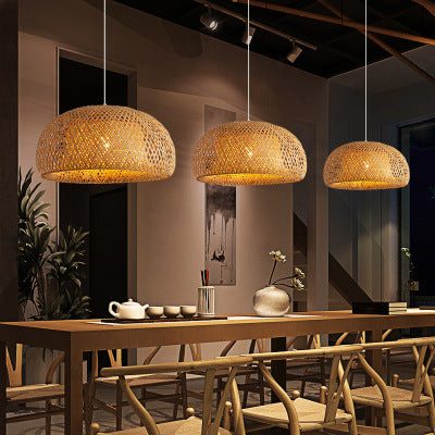 Bamboo Woven Pendant Chandelier